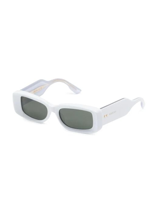 Gucci Gray Rectangle-Frame Sunglasses