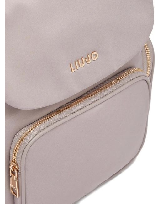 Liu Jo Gray Zip-Pocket Backpack