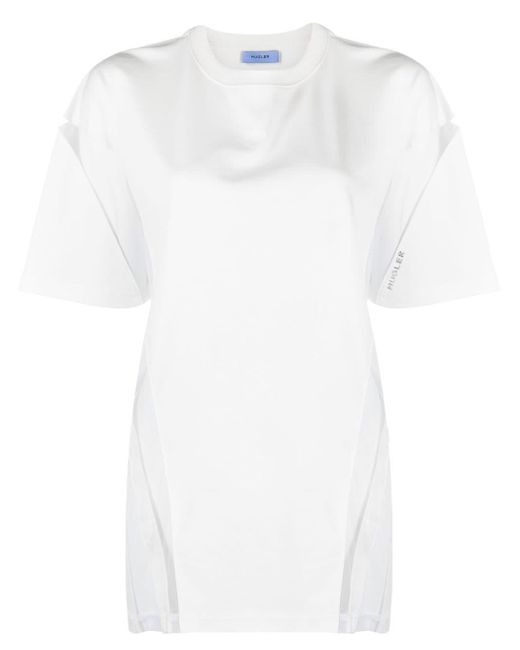 Mugler White Illusion Panelled Cotton T-shirt