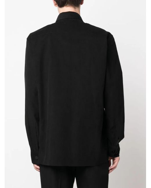 Billionaire Black Monogram-Embroidered Cotton-Corduroy Shirt for men