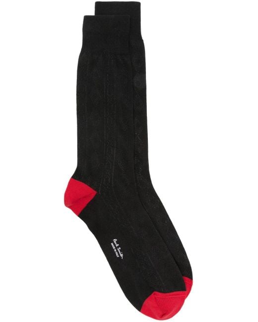 Paul Smith Black Pointelle-knit Ankle Socks for men