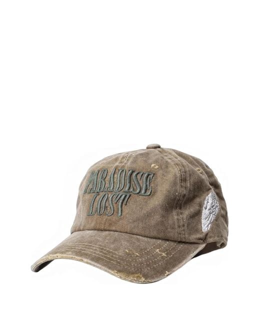 Alchemist Gray Embroidered Distressed Baseball Hat for men