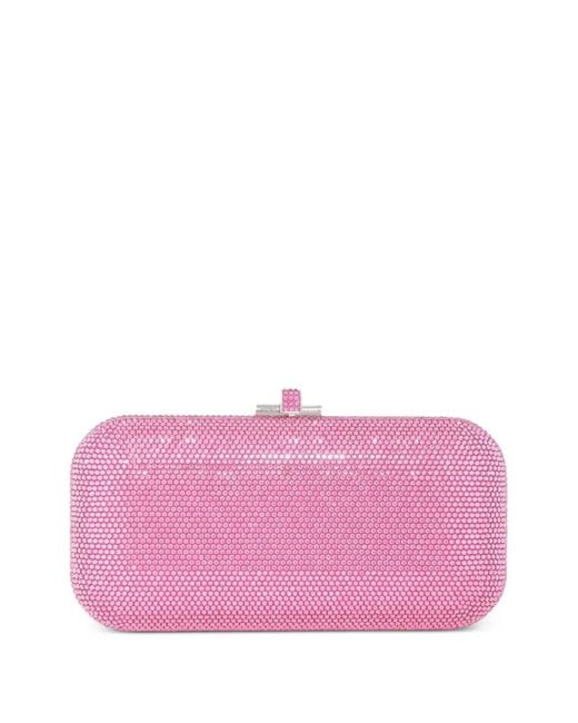 Judith Leiber Pink Crystal-Embellished Clutch Bag