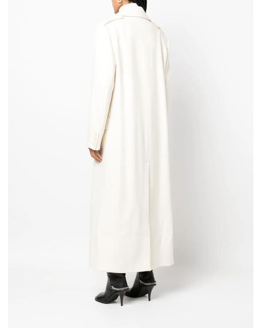 Stella McCartney White Double-Breasted Wool Coat
