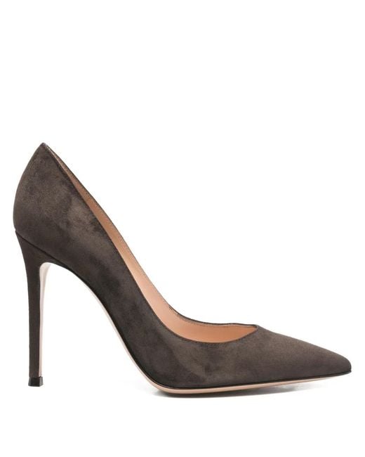 Gianvito Rossi Brown Pointed-Toe Suede Pumps