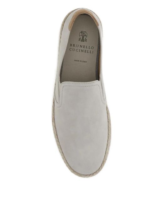 Brunello Cucinelli White Suede Espadrilles for men