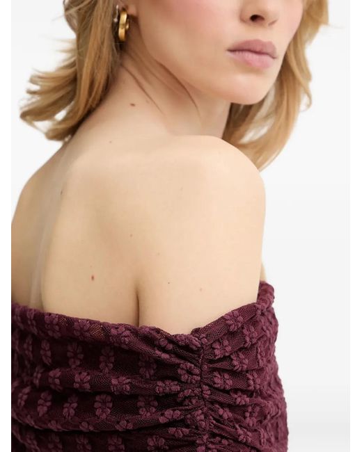 Bardot Purple Adoni Off Shoulder Dress