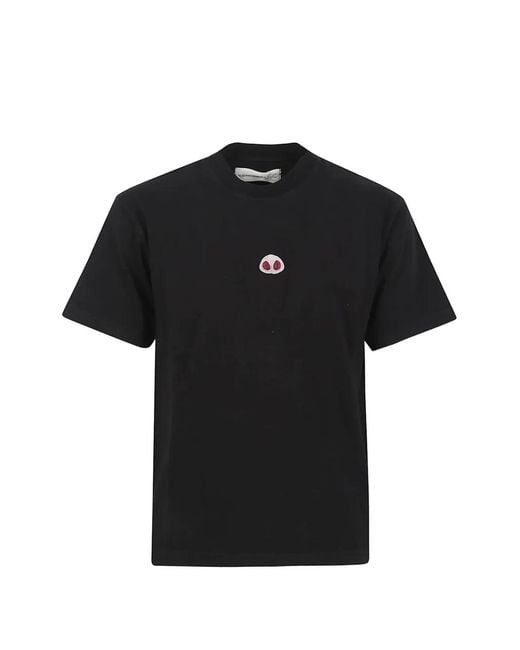 ALBERTO BRESCI Black Embroidered-Motif T-Shirt