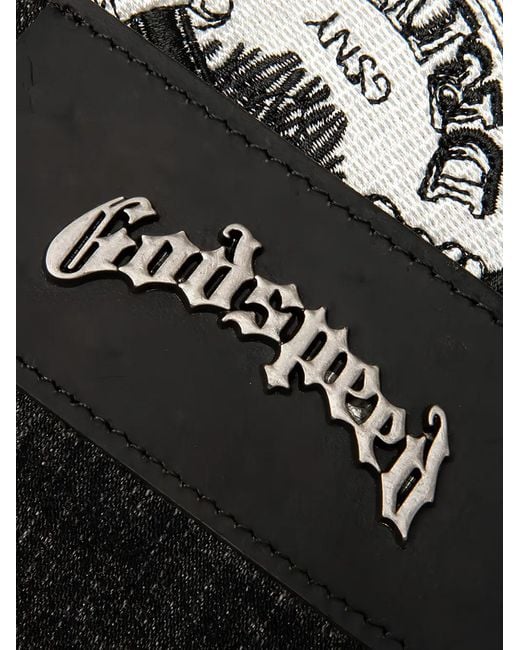 Godspeed Black Patchwork Denim Shorts for men