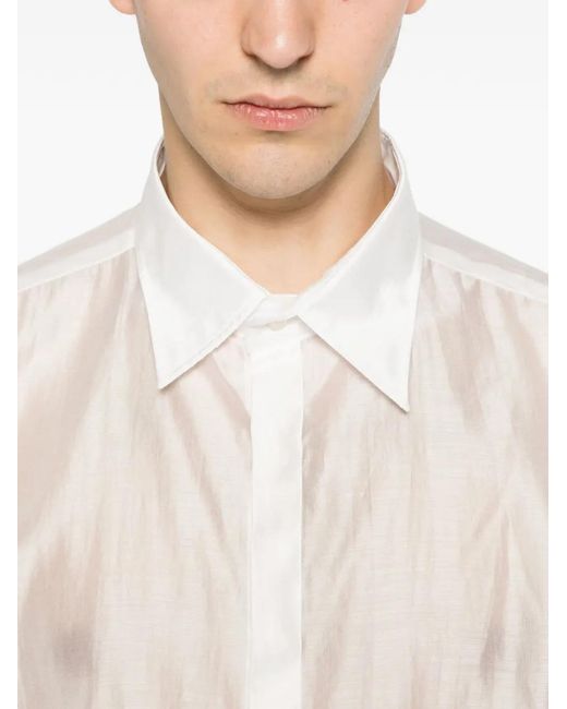 Camisa Semitranslúcida De Manga Larga MARSĒM de hombre de color White