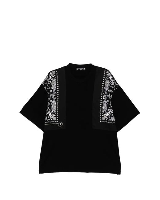 Mastermind Japan Black T-Shirt À Empiècements Bandana for men