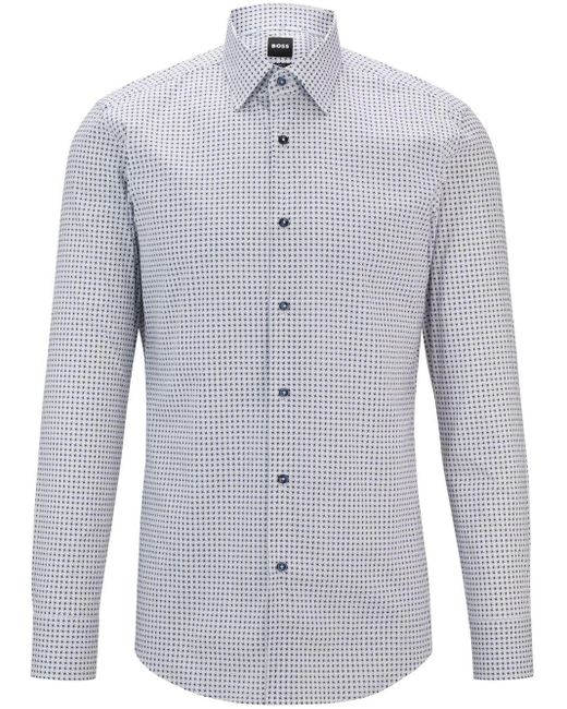 Boss Hemd mit geometrischem Print in Blue für Herren
