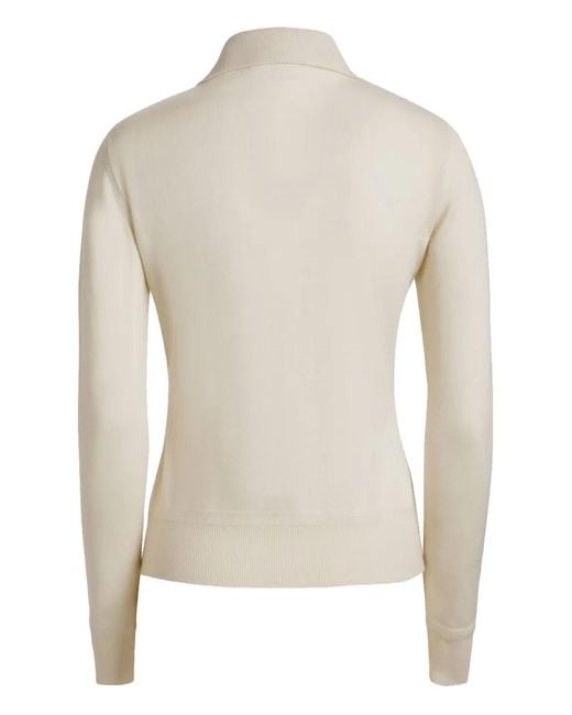Bally White Knitted Polo Shirt
