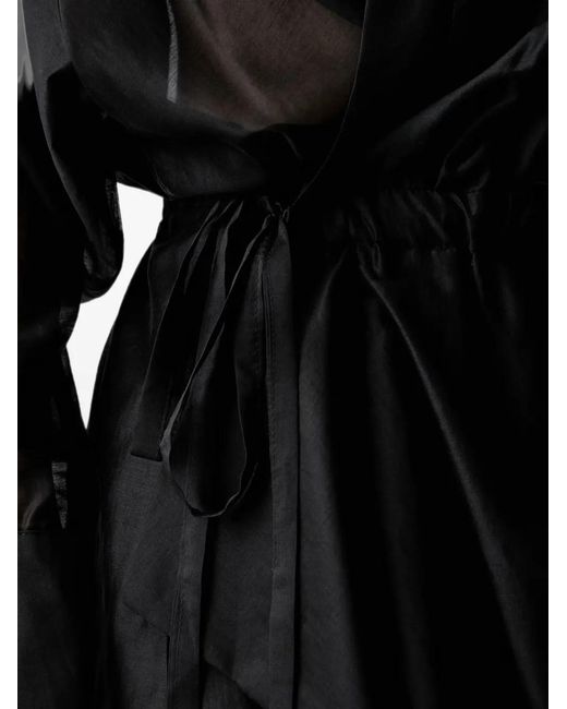 ViCOLO Black Sheer Wrap-Style Mini Dress