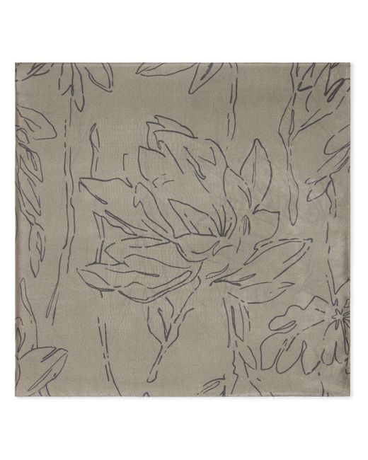 Pañuelo con hojas estampadas Brunello Cucinelli de color Gray