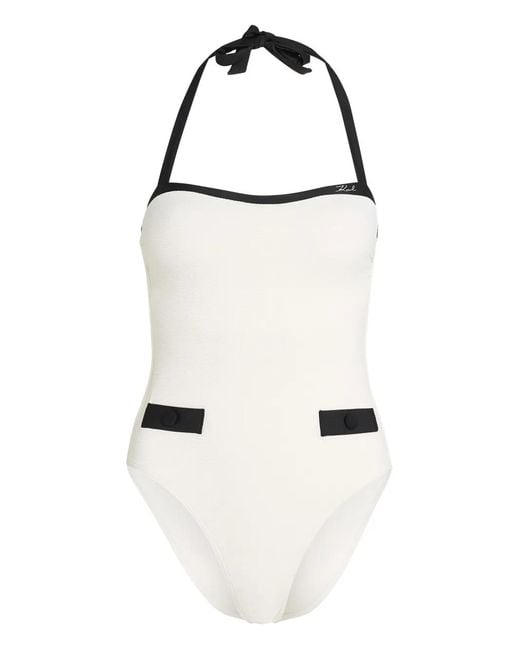Karl Lagerfeld Natural Signature Swimsuit