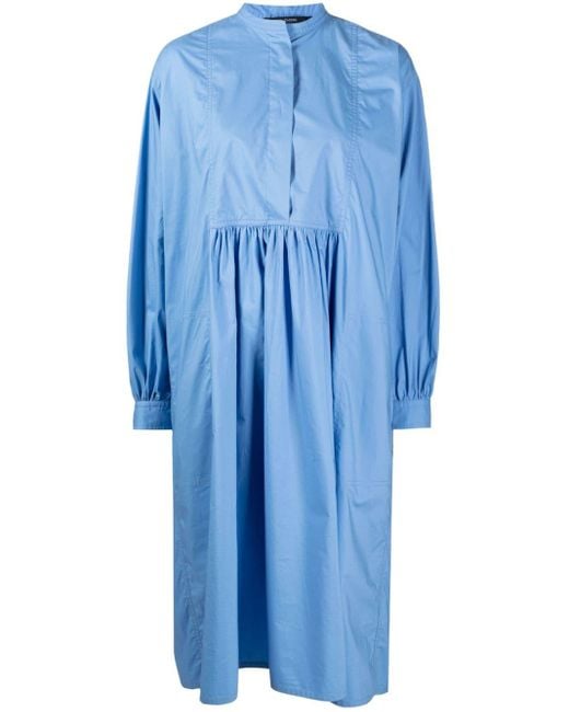Sofie D'Hoore Blue Long-sleeve Cotton Dress