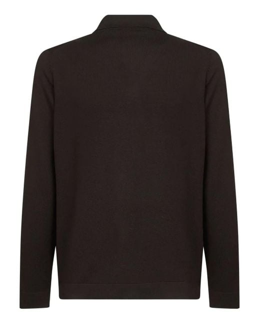 D4.0 Black Polo-Collar Button Shirt for men