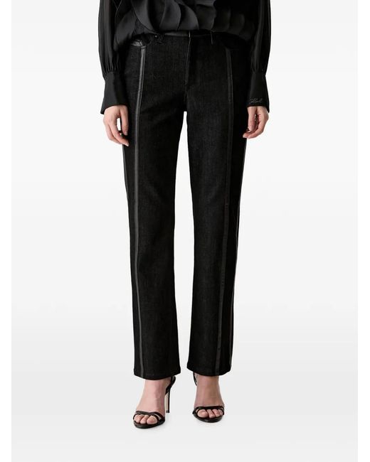 Karl Lagerfeld Black Stripe-Detail Jeans