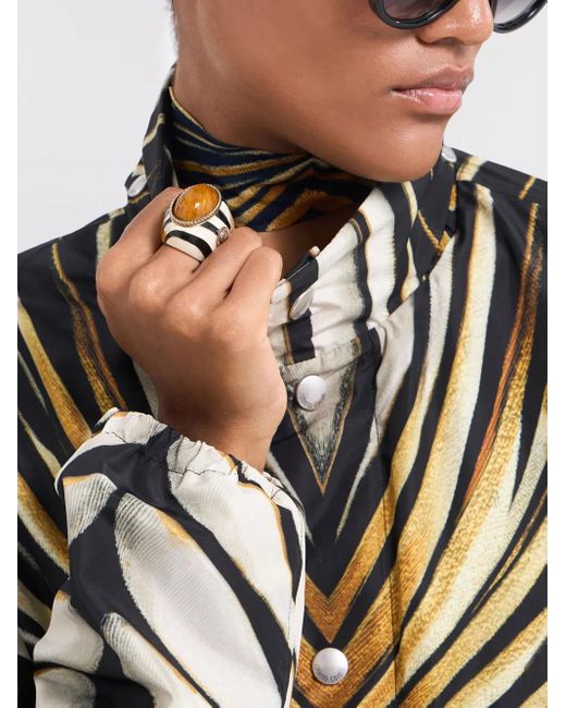 Anello Smaltato di Roberto Cavalli in Black