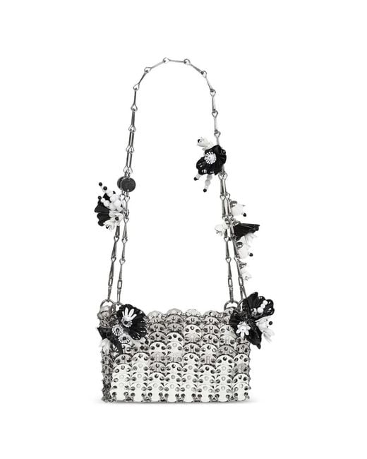 Rabanne White Mini Flower-Embellished Shoulder Bag