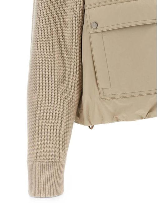 Brunello Cucinelli Natural Monile Ribbed-Knit Jacket