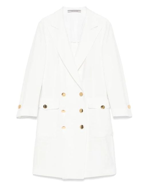 Tagliatore White Double-Breasted Coat
