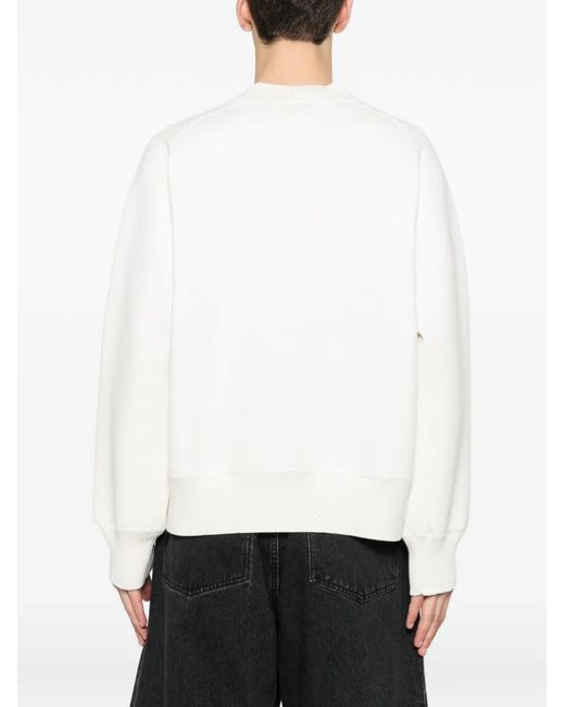 Sacai White Crew-Neck Sweater for men