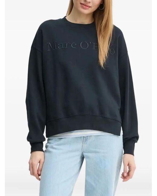 Marc O' Polo Blue Logo-Embroidered Sweatshirt