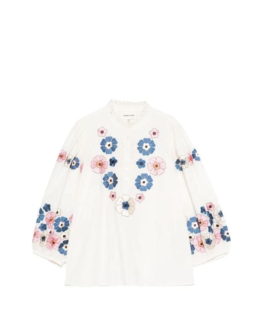Antik Batik White Amantina Blouse