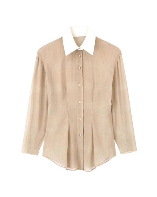 Ermanno Scervino Natural Check-Pattern Shirt