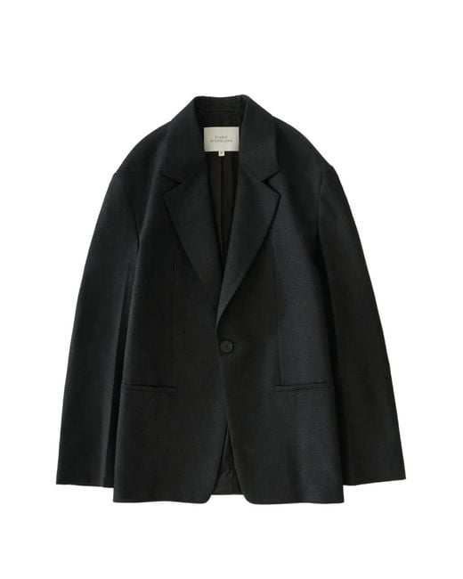 Studio Nicholson Black Fenn Single-Breasted Blazer for men