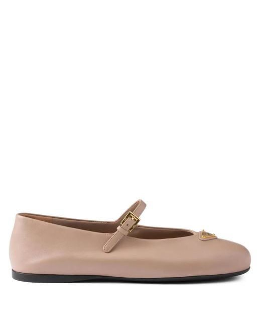 Prada Pink Leather Ballet Flats
