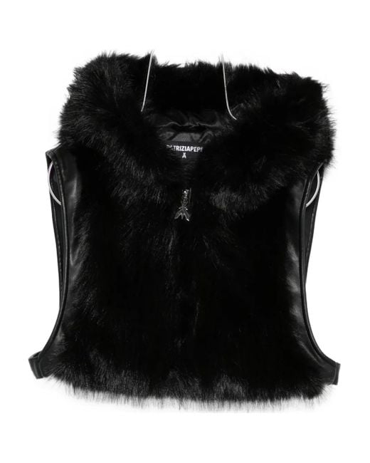 Patrizia Pepe Cropped Waistcoat Black