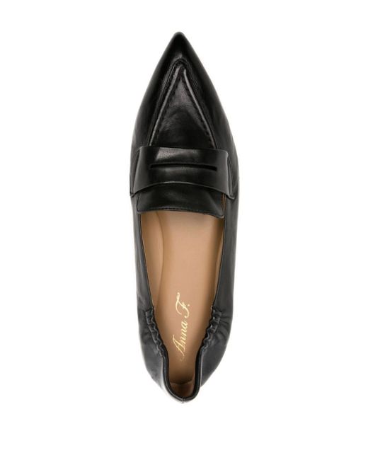 Anna F. Black 1451 Leather Loafers