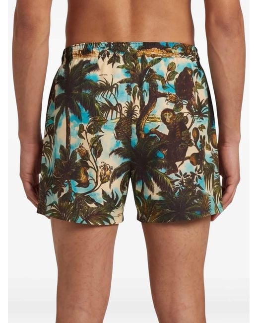 DSquared² Green Monkey Business Midi Swim Boxers for men