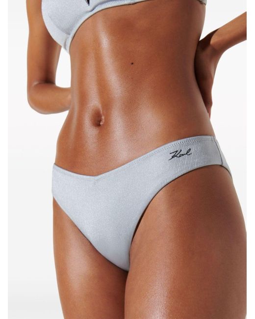 Karl Lagerfeld Gray Metallic Bikini Bottoms