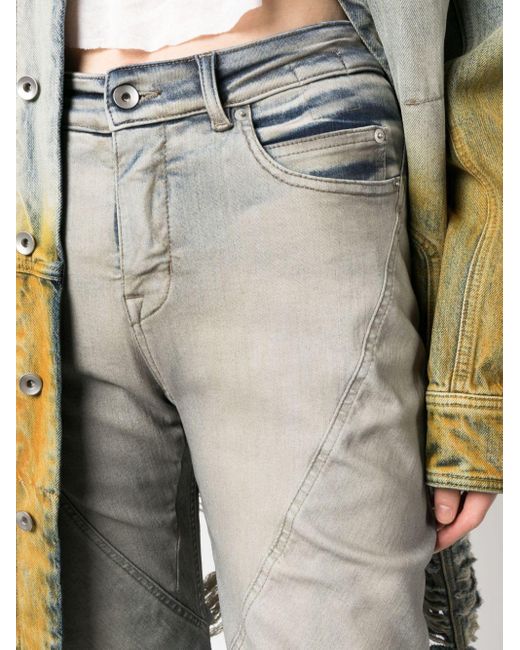 Rick Owens Gray Halbhohe Straight-Leg-Jeans