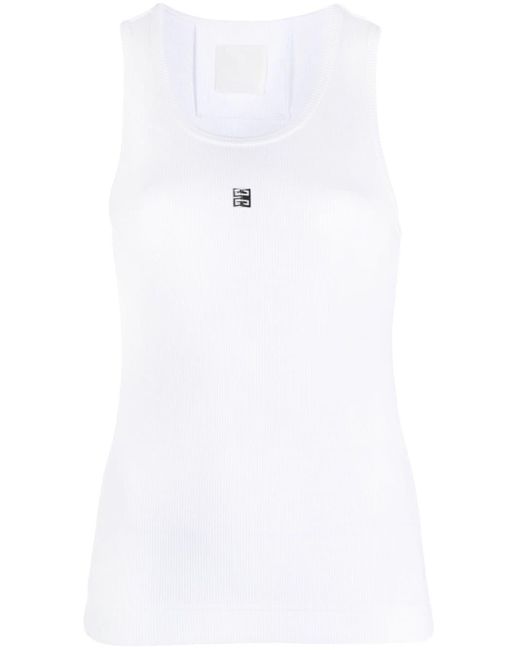 Haut sans manches à plaque logo 4G Givenchy en coloris White