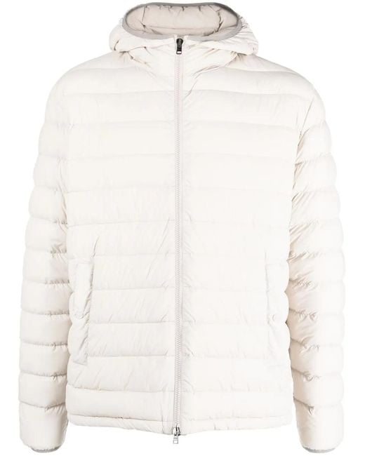 Herno White Bomber Jacket In Light Nylon Stretch for men