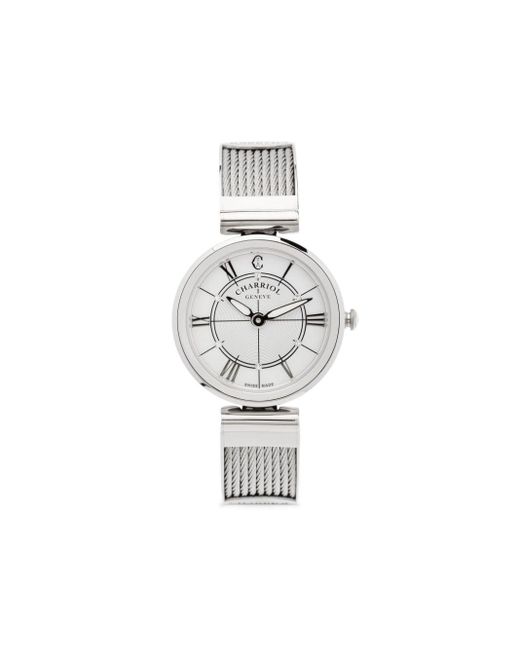 Reloj Forever de 32 mm con movimiento de cuarzo Charriol de color White