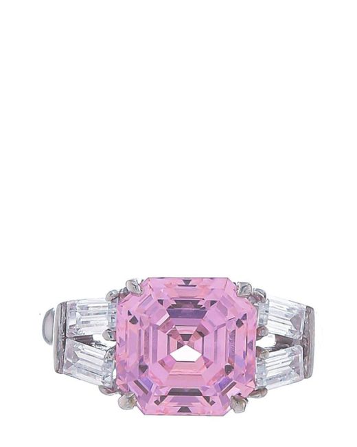 Fantasia by Deserio Purple 14kt White Gold Simulated-diamond Ring