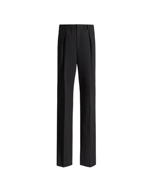 Balmain Black Wool Trousers With Elasticated Waist for men