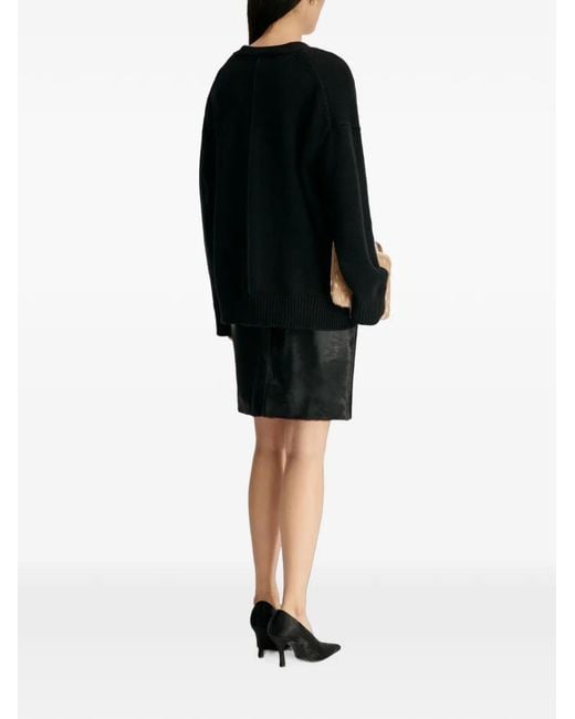 Loulou de Saison Black Duca V-Neck Oversized Cardigan