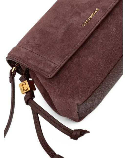 Coccinelle Purple Mini Thesssuede Leather Shoulder Bag