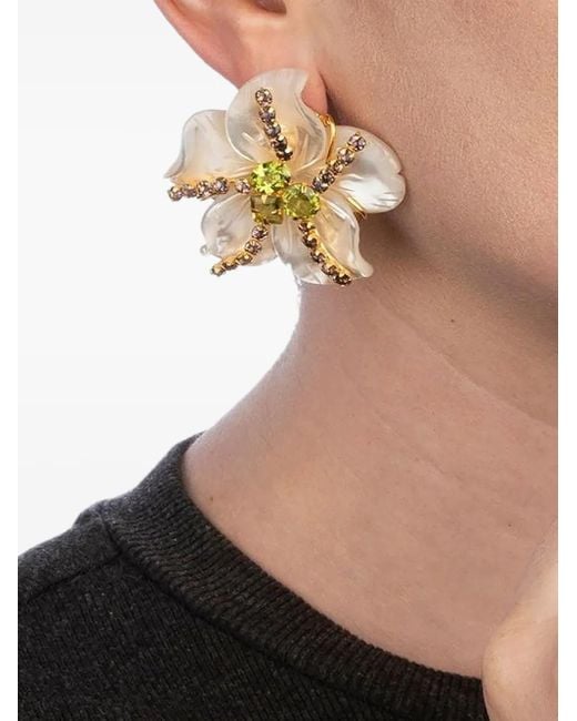 Boucles D'Oreille Fleurs À Perles Artificielles Bounkit en coloris White