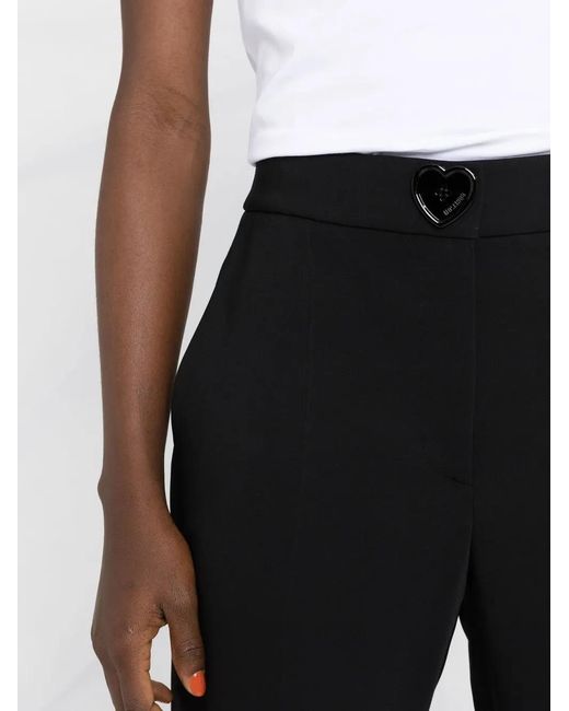 Moschino Black Heart Button Detail Trousers