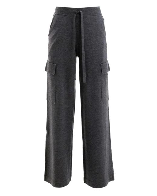 P.A.R.O.S.H. Black Drawstring Cargo-Pockets Trousers