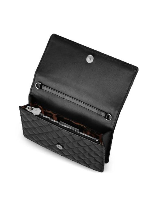 Philipp Plein Black Nappa Leather Mini Shoulder Bag Matelasse
