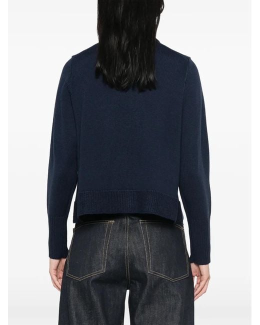 Psophia Blue Ruffled-Trim Cardigan